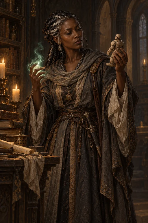 Interpretazione artistica di un personaggio adulto della classe Necromante