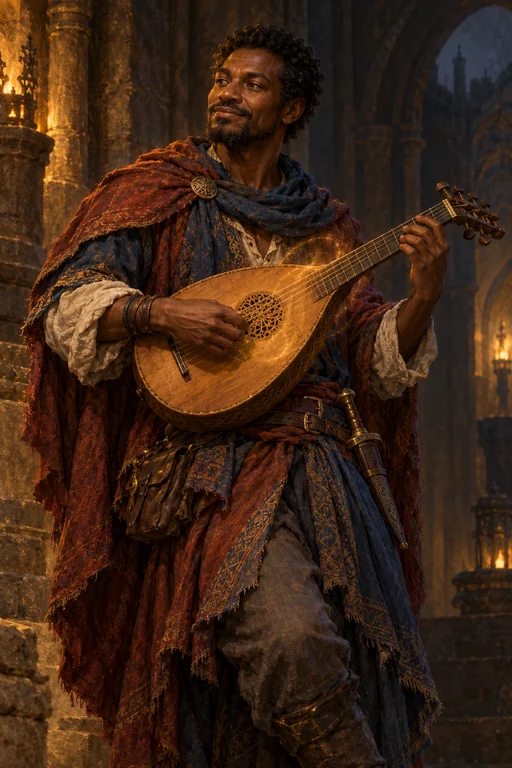 Interpretazione artistica di un personaggio adulto della classe Bardo