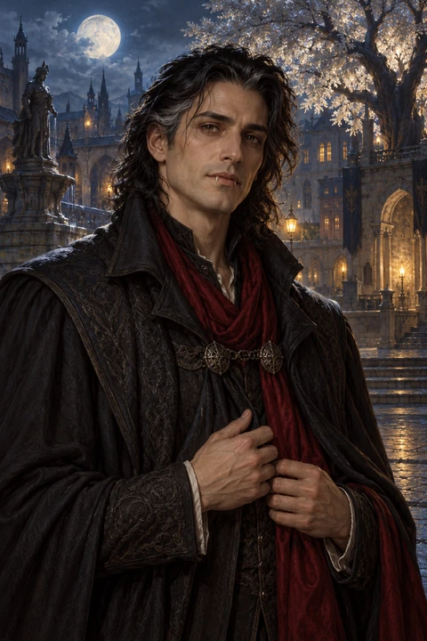 Vallac, il vampiro che rinuncia alla violenza, nella quiete di Kyrandor.
