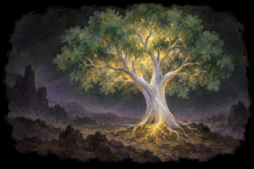 Kyra, albero dalla corteccia d’argento e dalle foglie di smeraldo. Interpretazione artistica per il restauro.